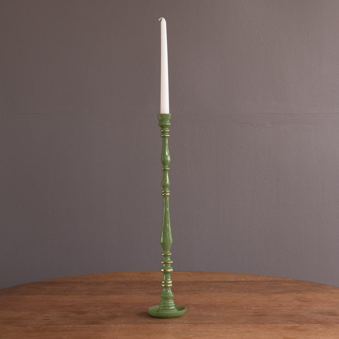 Beatriz Ball Encanto Crosby Large Candlestick Holder — With an illustrative white taper