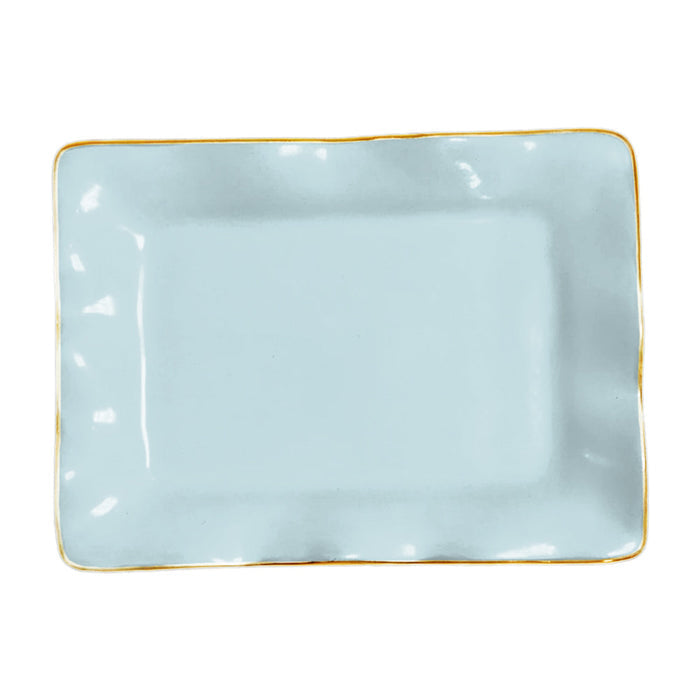 Beatriz Ball Encanto Vento Small Rectangular Tray — Sky-blue decorative tray viewed overhead