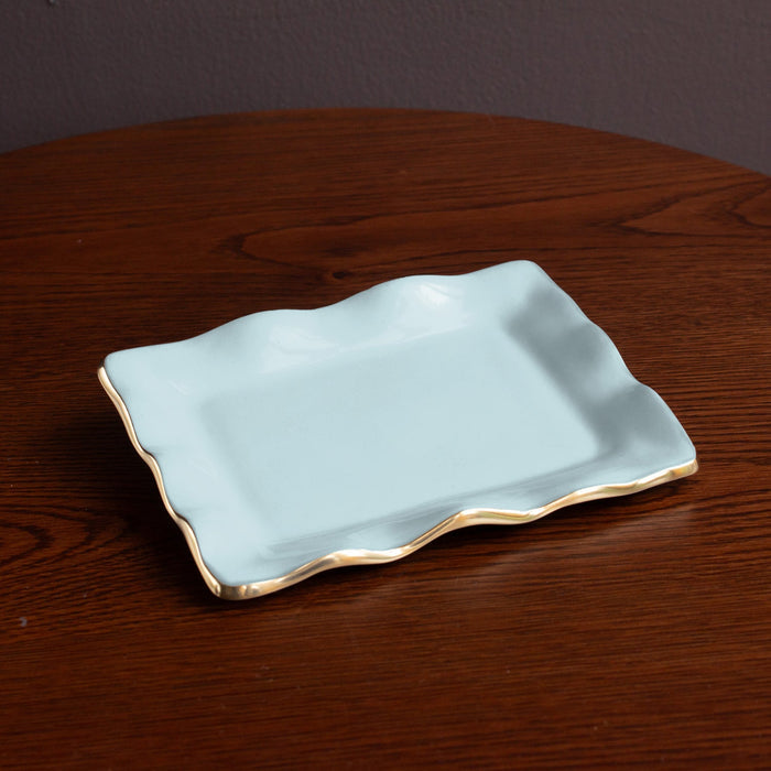 Beatriz Ball Encanto Vento Small Rectangular Tray — Empty tray showing the wavy rim