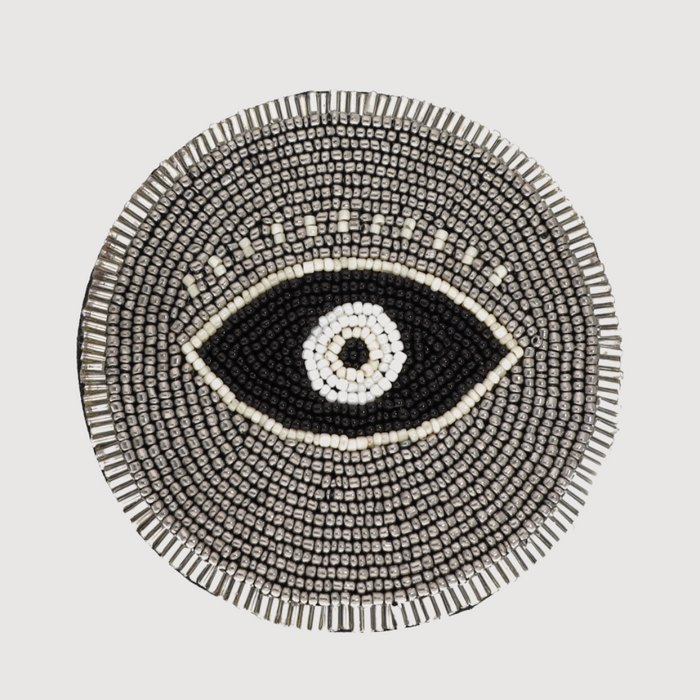 Black and Silver Eye Coasters | BuDhaGirl