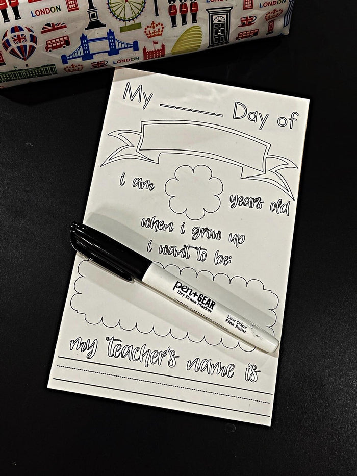 First/Last Day of School Wipeable Sign - Dry Erase Board