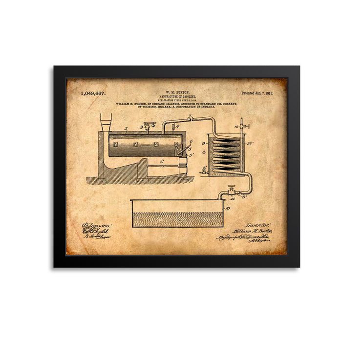 Gasoline Patent Print, Industrial Wall Decor, Gift for Car Enthusiast Mechanic