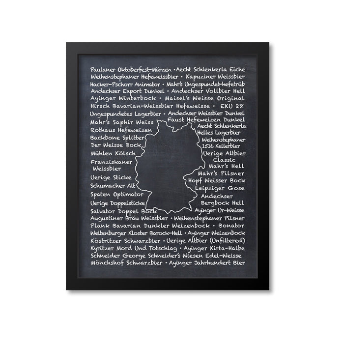 Germany Beer Map Art Print