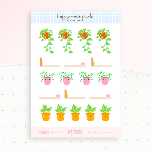 Happy House Plants Sticker Sheet