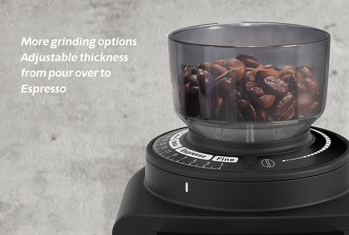 HiBREW Automatic Burr Mill Electric Coffee Grinder with 31 Gears  Visual Bean Storage G3A