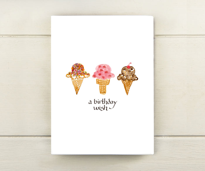 Ice Cream Cones Birthday Card