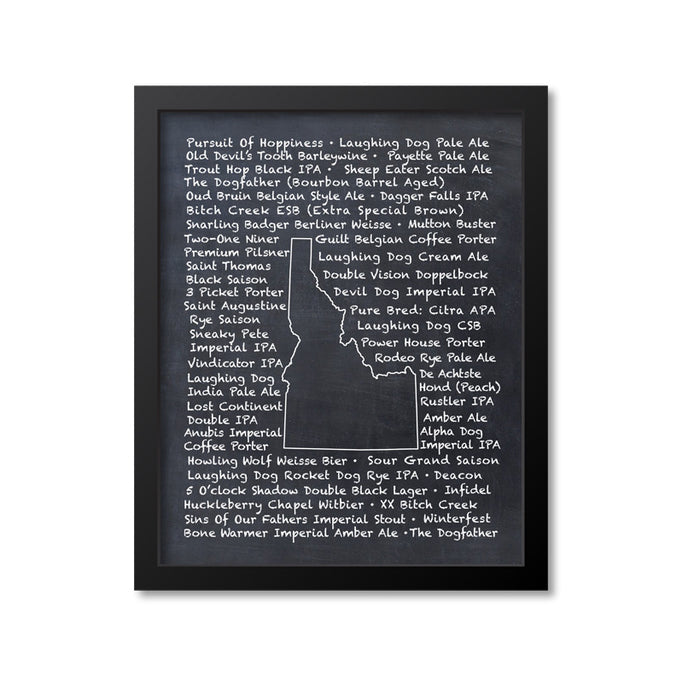 Idaho Beer Map Art Print