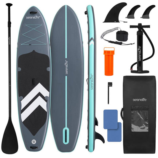 Inflatable SUP for 2 Adults & Child - Stable Non-Slip Deck, 440 lbs Capacity