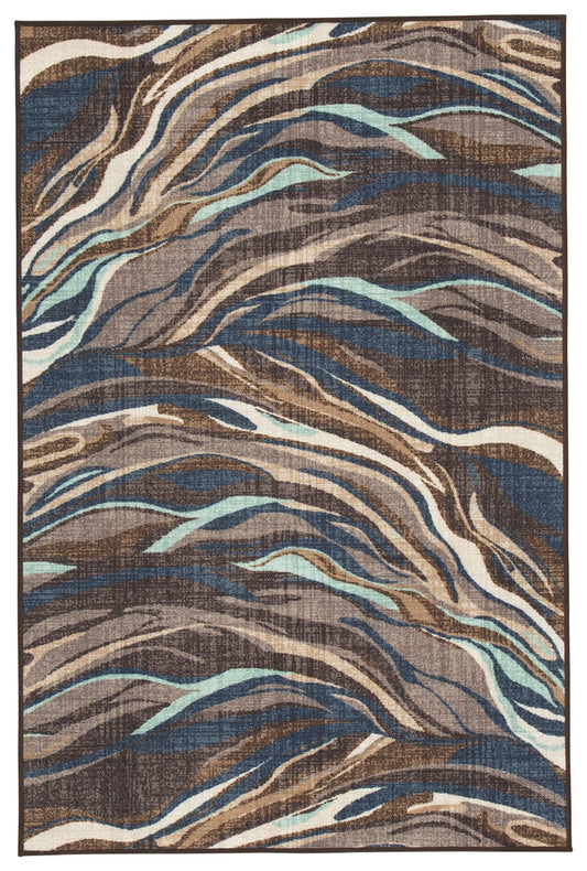 Jochebed R402792 BlueBrown Medium Rug