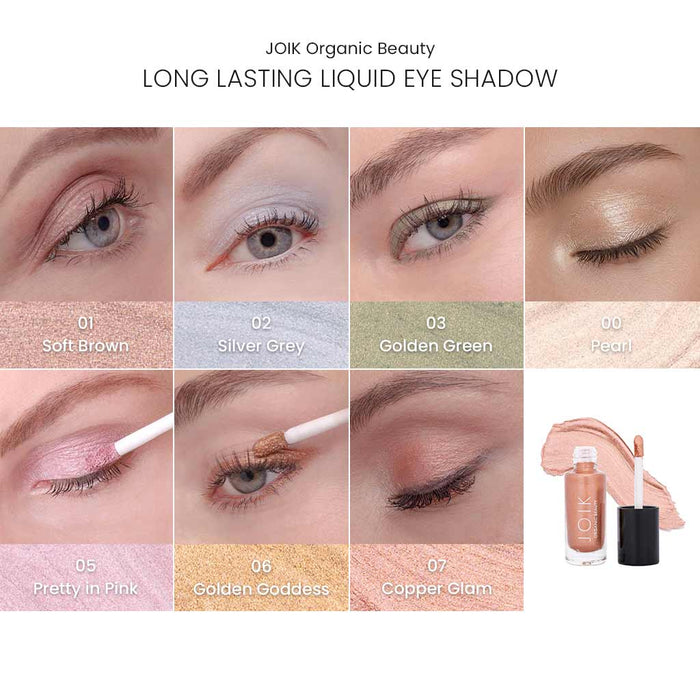 JOIK Organic Long Lasting Liquid Eye Shadow Nestemäinen Luomiväri - 03 Golden Green