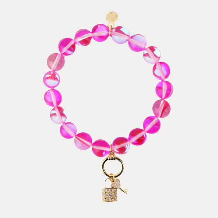 Lock & Key Charm Beaded Chain Bracelet For Women | BuDhaGirl
