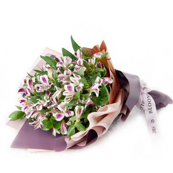 Lavender and White Alstroemeria Bouquet – the bouquet