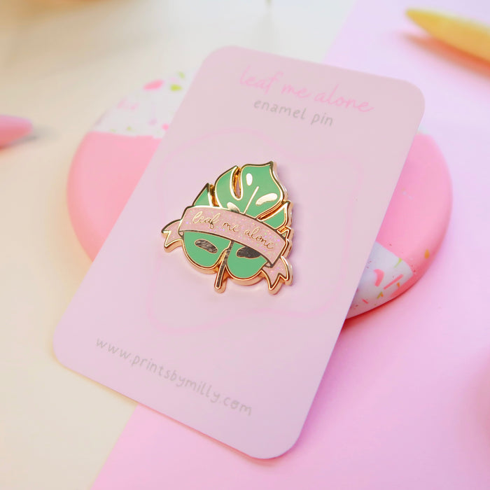 Leaf Me Alone Enamel Pin