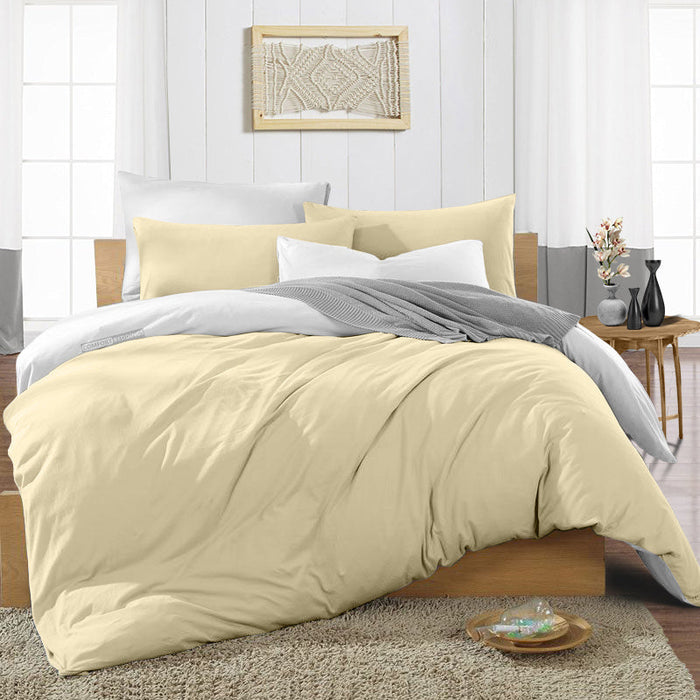 Ivory Reversible Duvet Cover