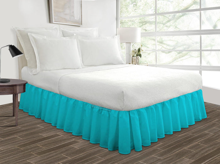 Turquoise Ruffle Bed Skirt