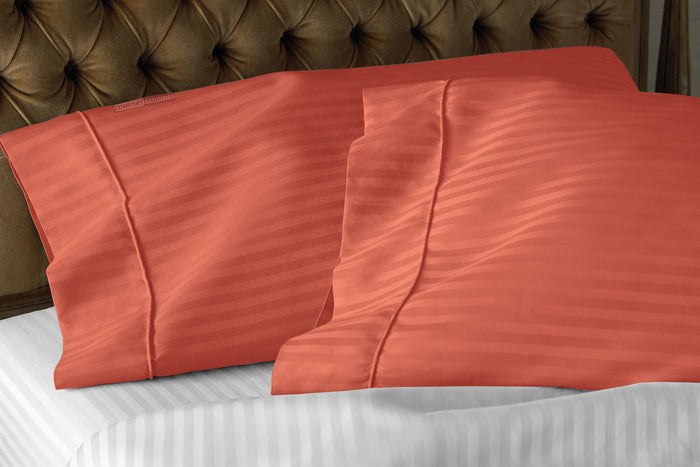 Brick Red Stripe Pillowcases