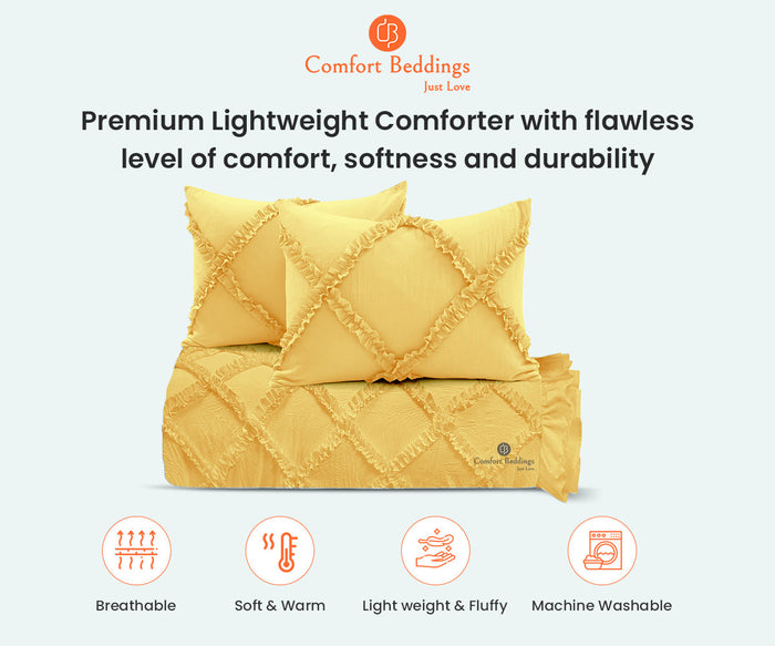 Golden Diamond Ruffle Comforter
