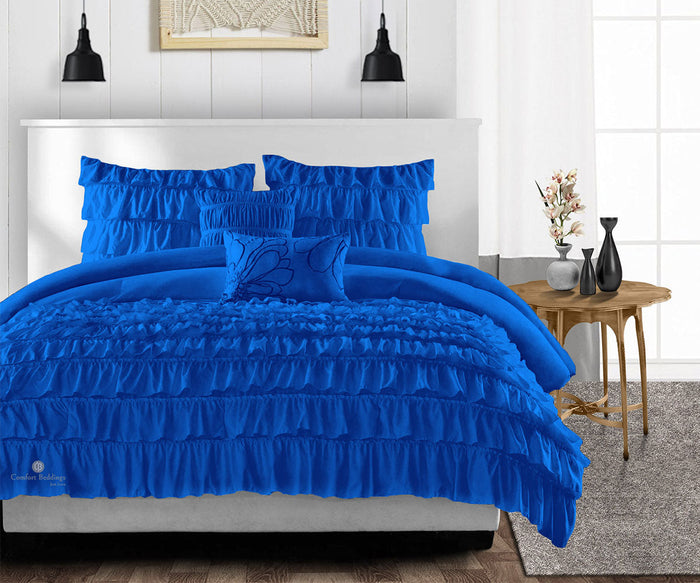 Royal Blue Ruffle Comforter