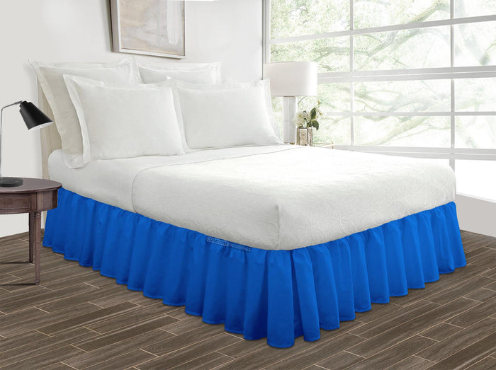 Royal Blue Ruffle Bed Skirts