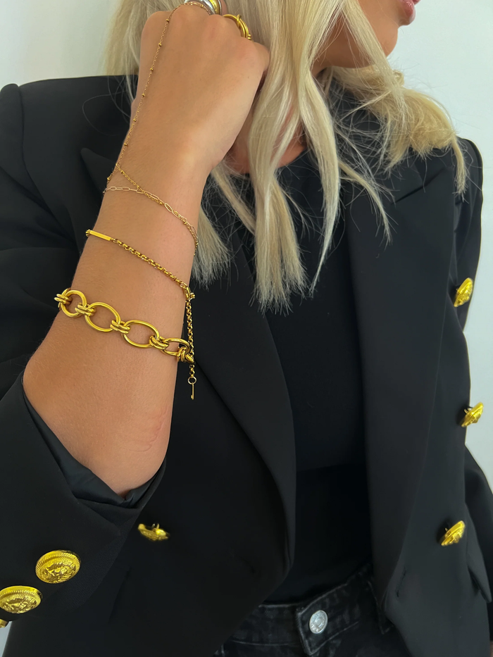 Luxury Style Luxe Chain Link Chansutt Pearls Bracelet