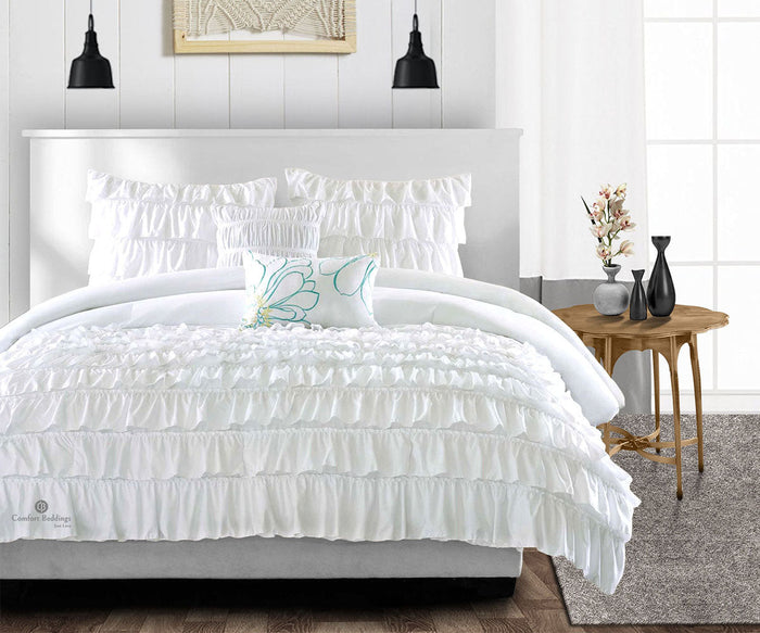 White Ruffle Comforter