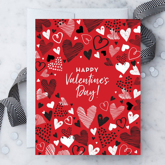 LV65 -  "Graffiti Hearts" Valentine's Day Greeting Card