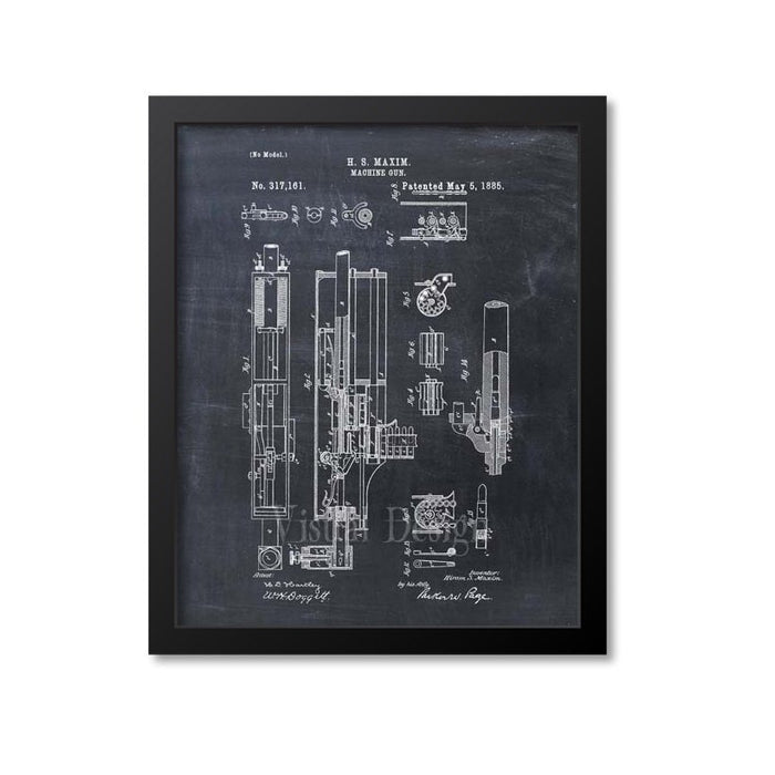 Machine Gun Patent Print
