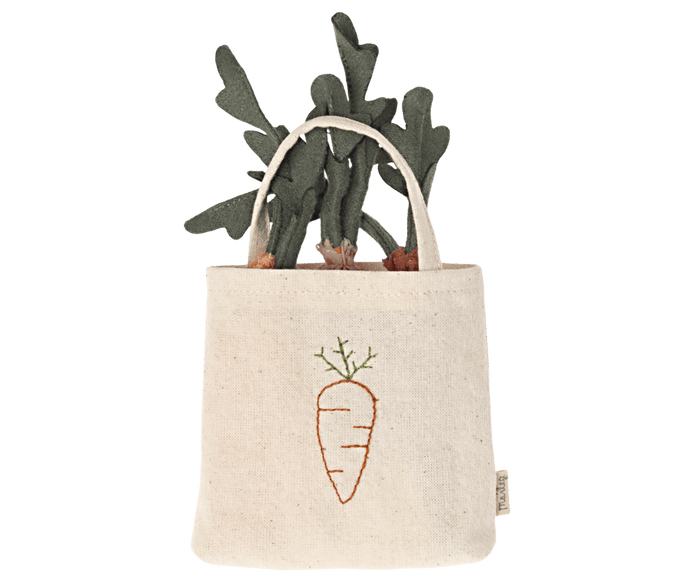 Maileg Sweet Carrots in Shopping Bags for Mice/Rabbits/Bunny Toys