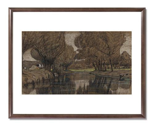 MFA Prints archival replica print of Maurits van der Valk, Canal Lined with Trees from the Museum of Fine Arts, Boston collection.