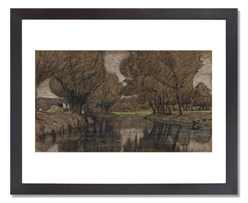 MFA Prints archival replica print of Maurits van der Valk, Canal Lined with Trees from the Museum of Fine Arts, Boston collection.