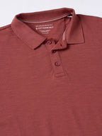 Men's 100% Organic Cotton Regular Fit Long Sleeves Polo Tshirt Red
