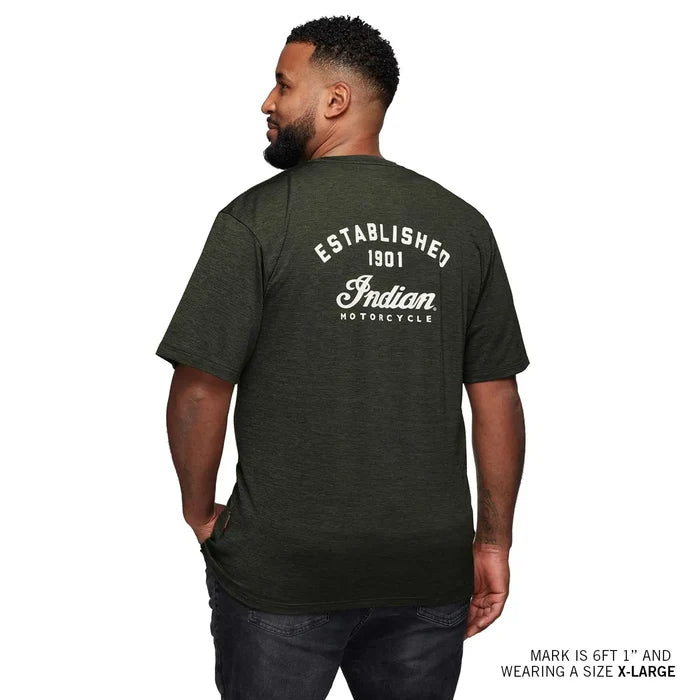 Men's Established Script Athlete T-Shirt, Khaki