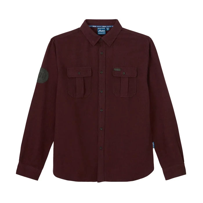 Men's Flannel Twill Shirt, Red