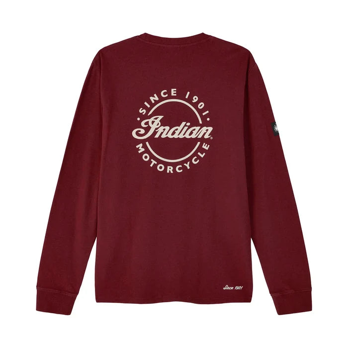 Men's Script Icon Pocket Long Sleeve T-Shirt, Port