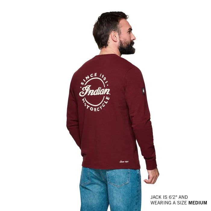Men's Script Icon Pocket Long Sleeve T-Shirt, Port