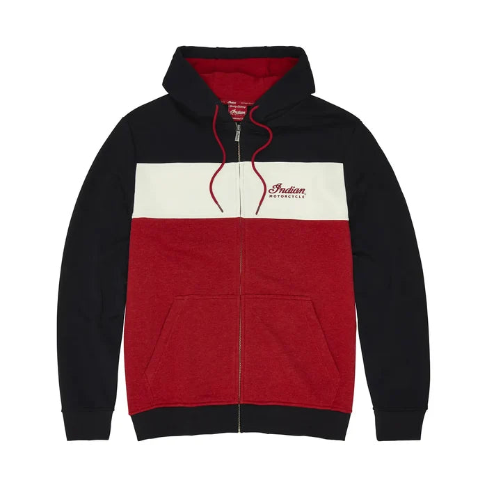 Men's Script Logo Colorblock Hoodie, Red