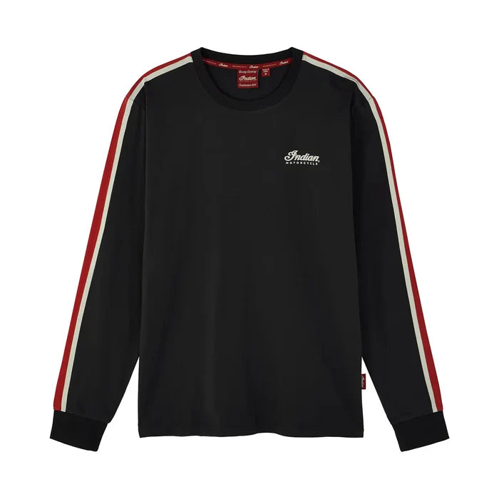 Men's Striped Sleeves Headdress Long Sleeve T-Shirt, Black