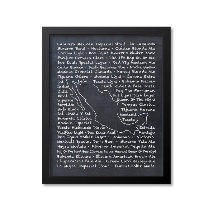 Mexico Beer Map Art Print