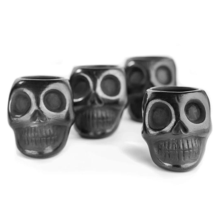 MEXTEQUIL Black Clay Skull Cup
