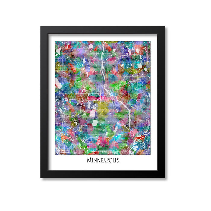 Minneapolis Map Art Print, Minnesota