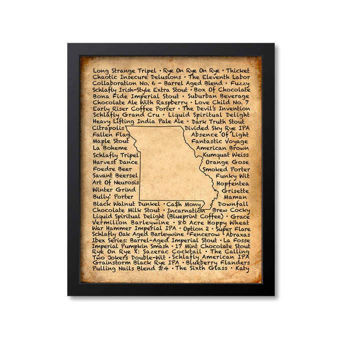 Missouri Beer Map Art Print