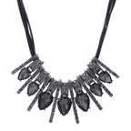 N2574 - Black Gemstone Pendant Necklace