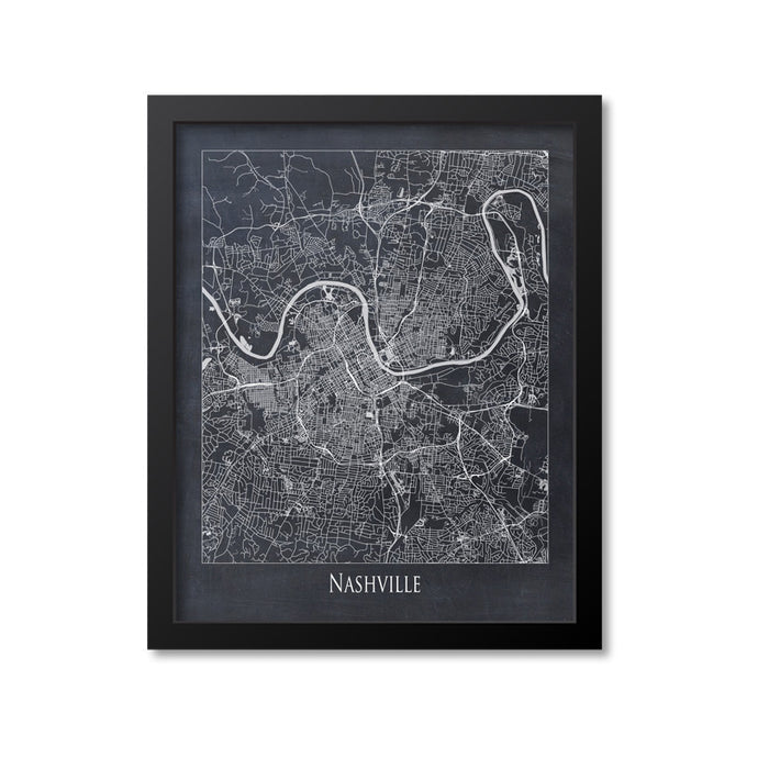 Nashville Map Art Print, Tennessee