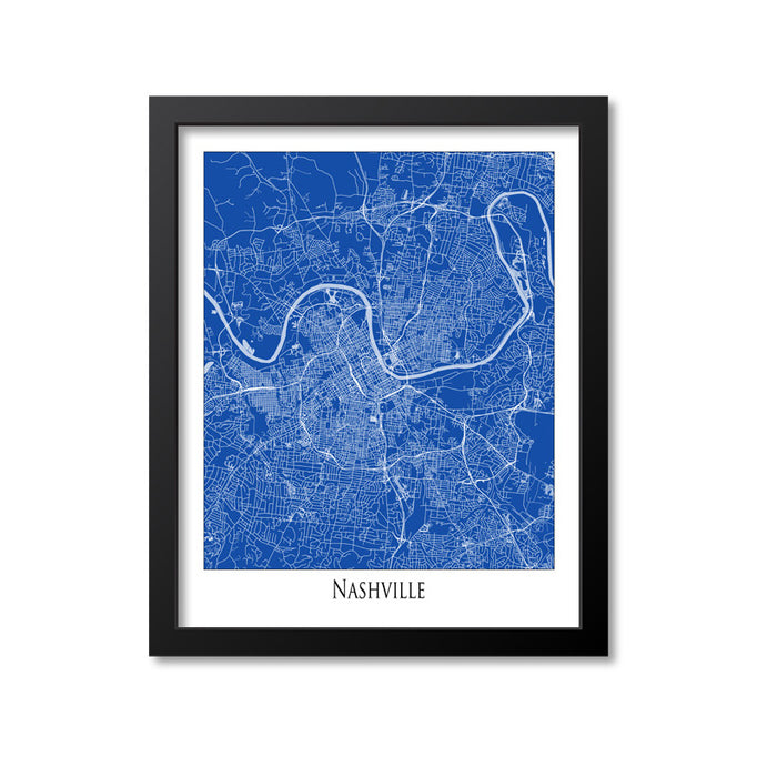 Nashville Map Art Print, Tennessee