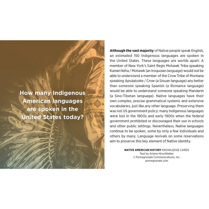 Native American History Knowledge Cards