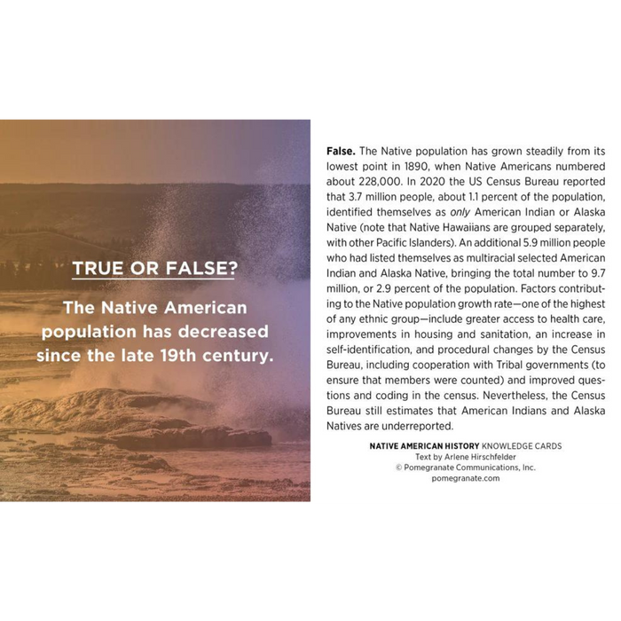 Native American History Knowledge Cards