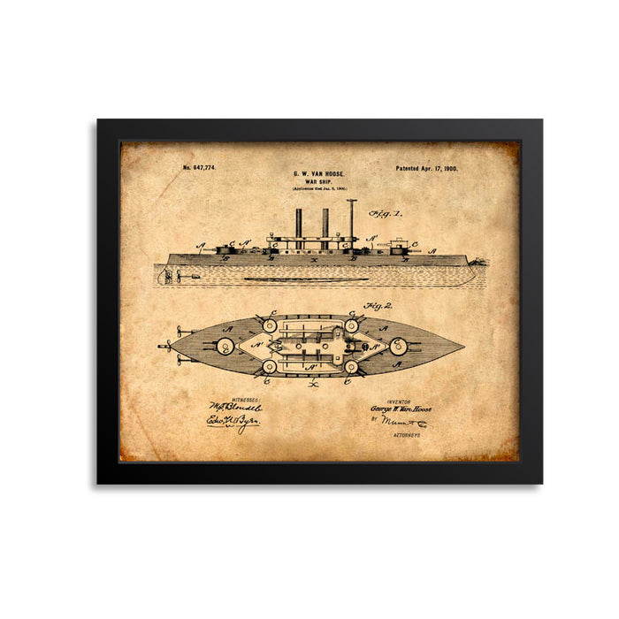 Navy Battleship Patent Print