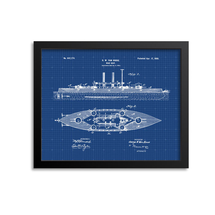 Navy Battleship Patent Print