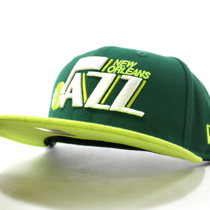 New Orleans Jazz New Era 59Fifty Fitted Hat (Green Lime)