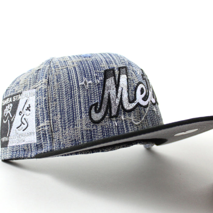 New York Mets Shea Stadium New Era 59Fifty Fitted Hat (Denim Black Gray Under Brim)